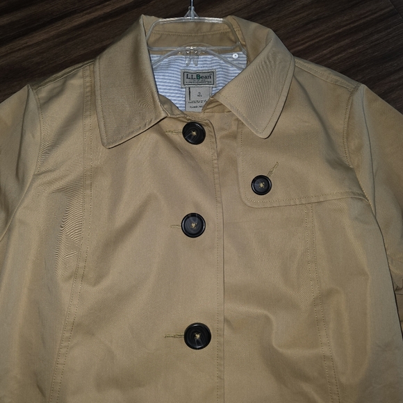 L.L. Bean Canyon Khaki Old Port Trench Coat Size Small Closet Staple Classic - Picture 2 of 11